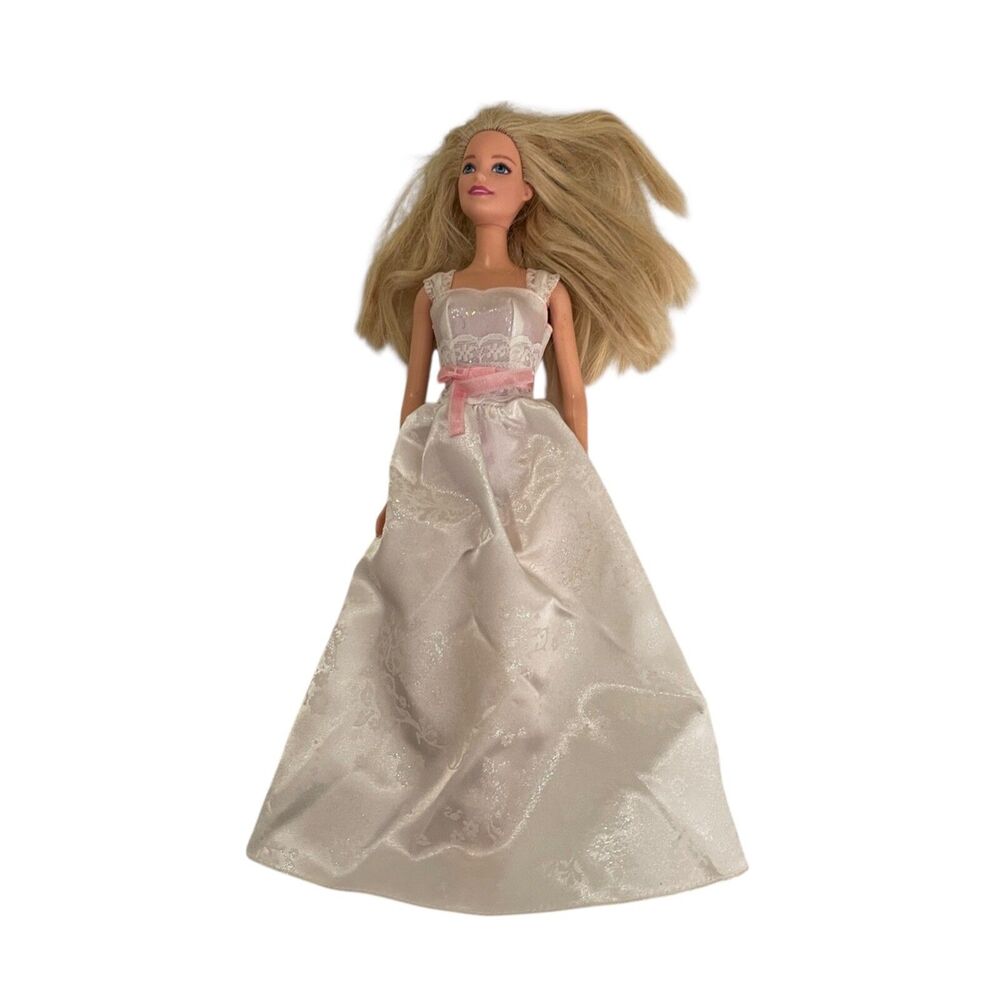 Wedding Day Barbie Fashion Play Doll White Dress Mattel 2013